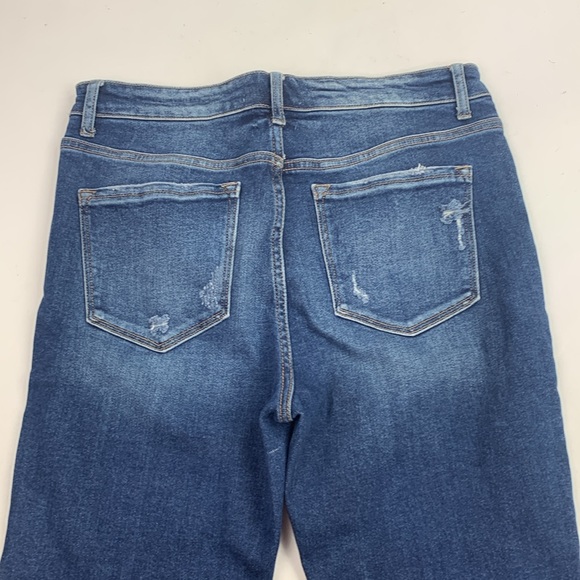 Vervet Flying Monkey distressed Dark wash Skinny Jeans Size 31 Raw hem Stretch - Picture 5 of 14